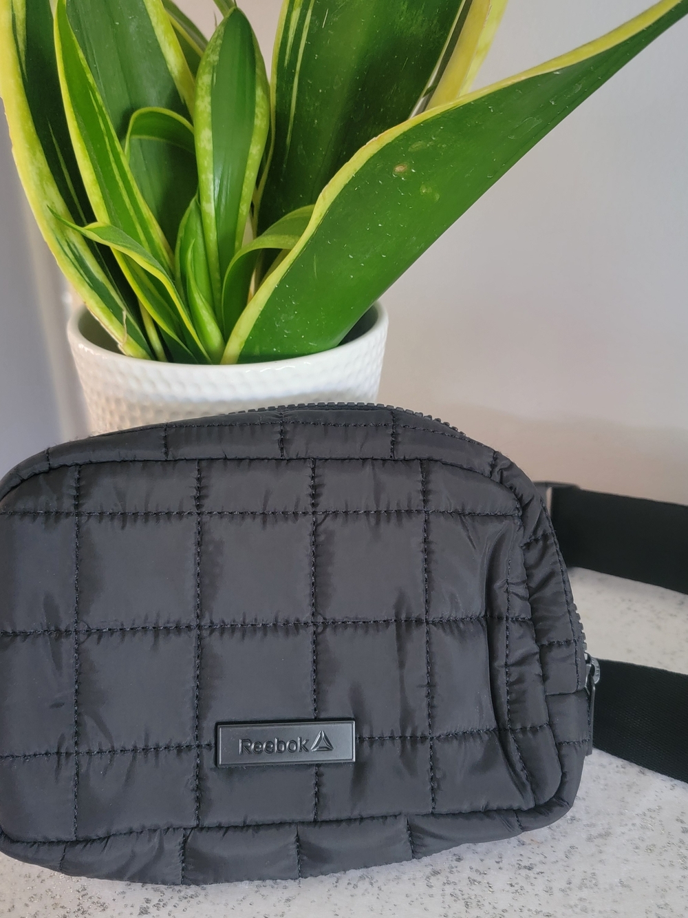 Reebok Black Quilted Belt Bag
